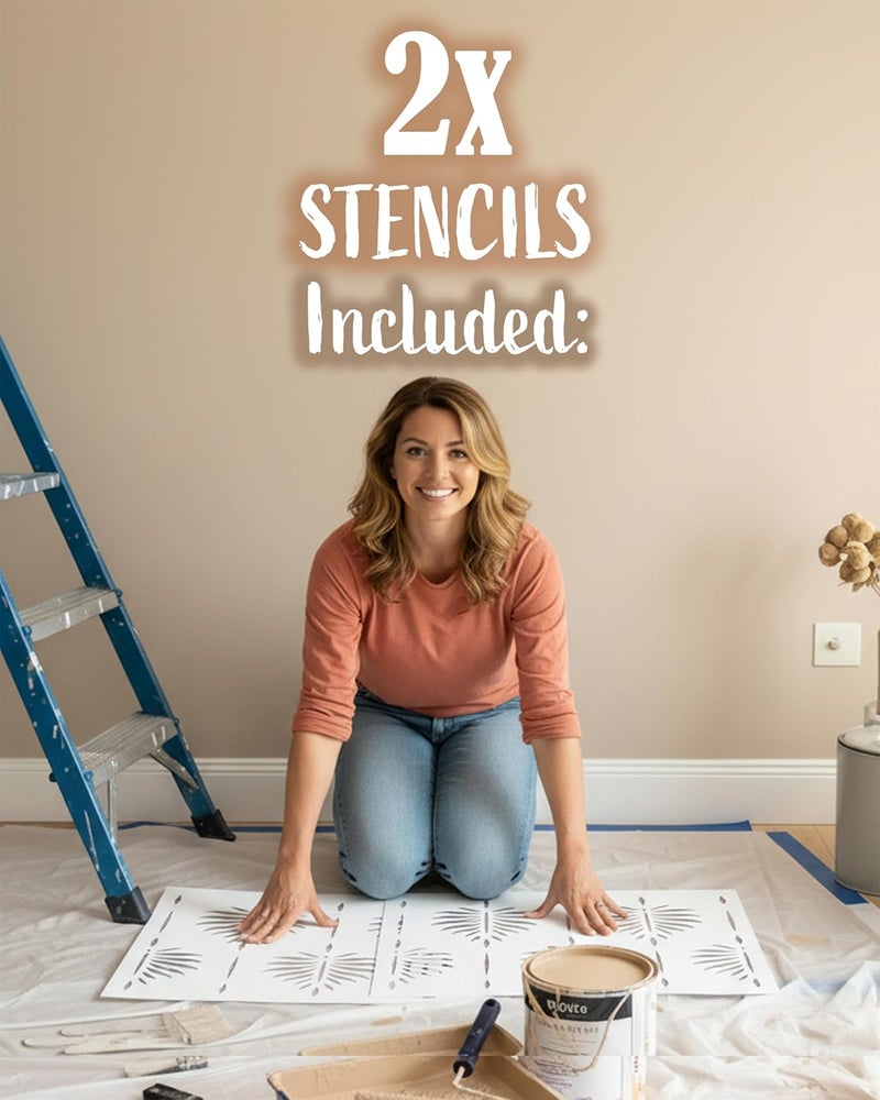 STENCILIT ® Fern Wall Stencil for Painting - 2 Pack of 17 x 22.5 in Stencil, Wall Stencils for Painting Large Pattern, Modern Large Wall Stencils - Image 5